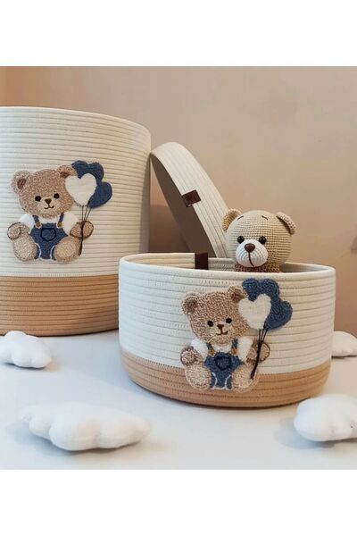 Empressco Cute Baby Kids Room Organizer Punch Embroidered Storage Box