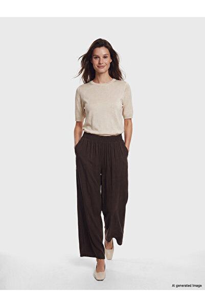 LC Waikiki Vizyon New Season Elastic Waist Wide Leg Women's Trousers