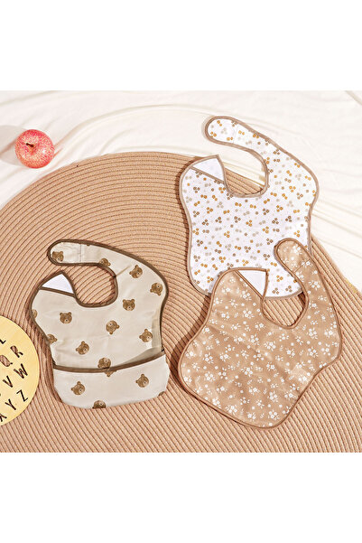 Choice3 SMT2127-B09 3 Pack Mess Proof Baby Bib with Reversible Pocket, Waterp...