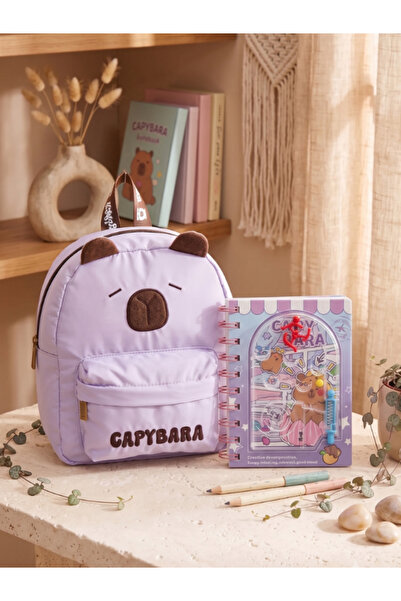 capybara حقيبة مدرسية/حضانة أصلية مرخصة للأطفال، مصنوعة من قماش مقاوم للماء م...