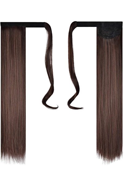 Estelle Long Straight Ponytail Extension Wrap Around Off Black Synthetic Hair...