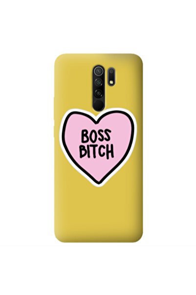 Other Xiaomi Redmi 9 Boss Bitch Yellow Colored Silicone TPU Θήκη