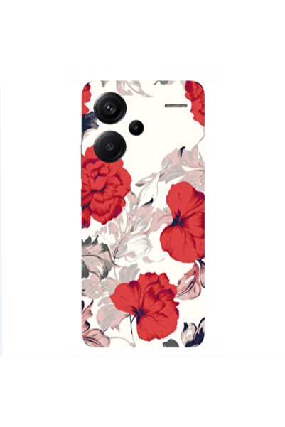 Other Xiaomi Redmi Note 13 Pro+ 5G Red Flowers Transparent Silicone TPU Θήκη
