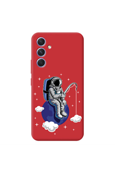 Other Samsung A54 Fishing space Red Colored Silicone TPU Θήκη