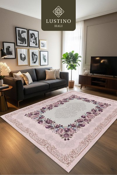 Lustino Halı Yıkanabilir Halı Kaymaz Taban Leke Tutmaz Salon Halısı Mutfak Ha...