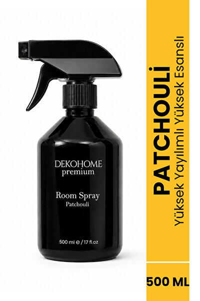 Dekohome Premium Patchouli Oda Spreyi 500 ml Kalıcı Ev Kokusu Sigara Giderici...