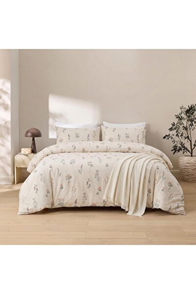 Generic Herside Cream Duvet Cover Set Double Size 100% Washed Cotton Bedding ...