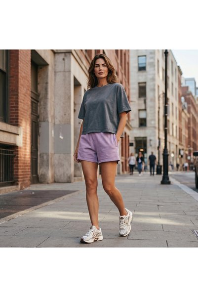 Sportive Sara Kadın Gri Günlük Stil T-Shirt 26YK0026-KGRI