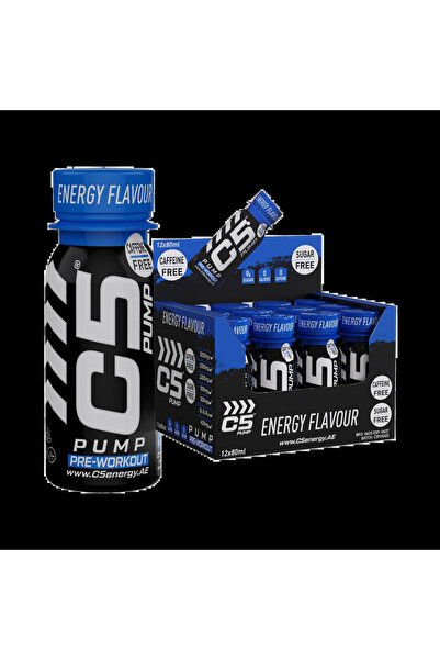 C5 PUMP Shot Pre - Workout, Caffeine - Free (Energy flavour Pack of 12) - Pre...