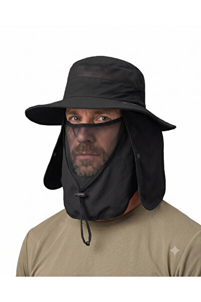 PIECE SIGNATURE Legionary Type Safari and Fishing Hat with Mesh Mask and Nape...