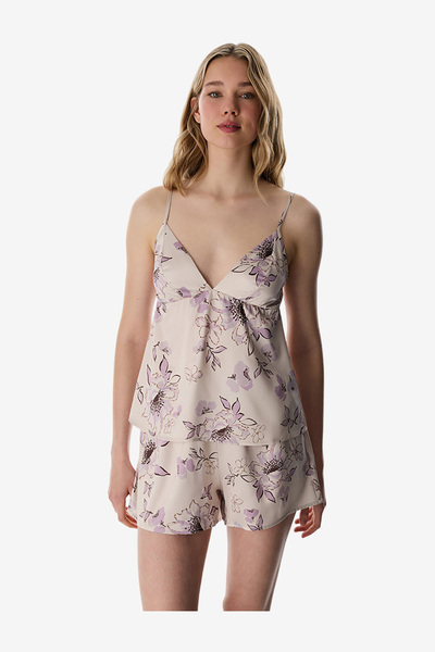 Penti Women Petal Satin Pastel Beige Shorts