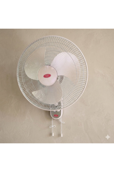 Tat Wall Fan (Wall Mounted) 3 Blades with Drawstring Control White - Tat