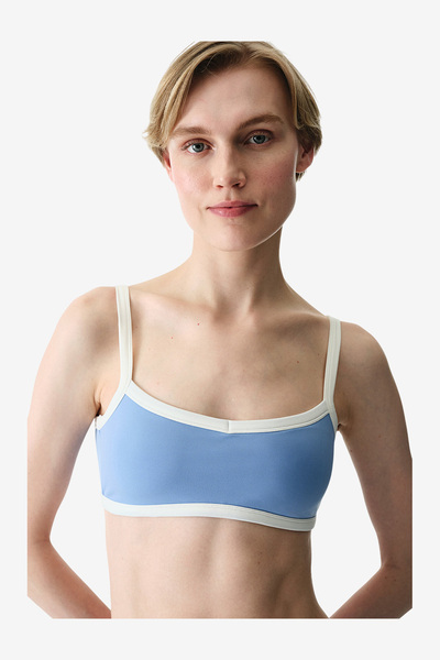 Penti Women Light Cover Contrast Binding Sports Blue Top