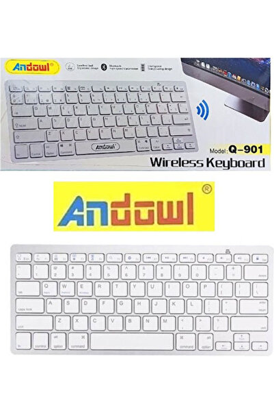 Andowl Q-901 Ασύρματο πληκτρολόγιο Bluetooth Μόνο Αγγλικό US Λευκό