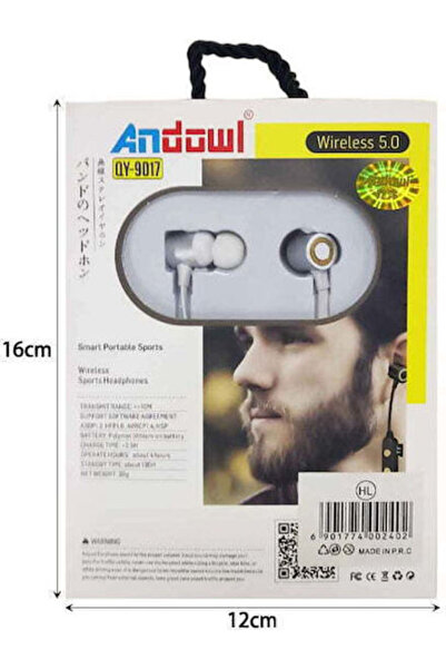 Andowl QY-9017 Ενδοωτικά ακουστικά Bluetooth handsfree λευκά