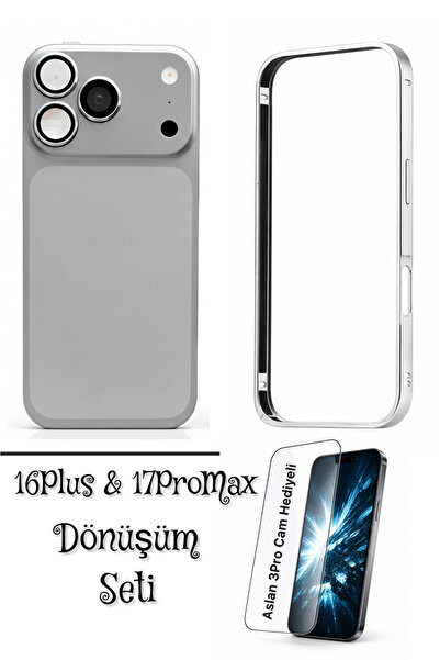 ucuzmi iPhone 16Plus Telefonu 17ProMax Dönüşüm Seti Kılıf Kapak Aslan3Pro Cam...