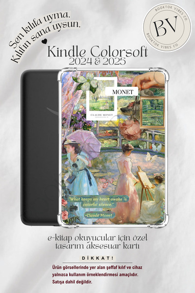 BookTok Vibes Co. Monet Kolaj Artsy Temalı Insert - Kindle ve Kobo E-Kitap Ok...