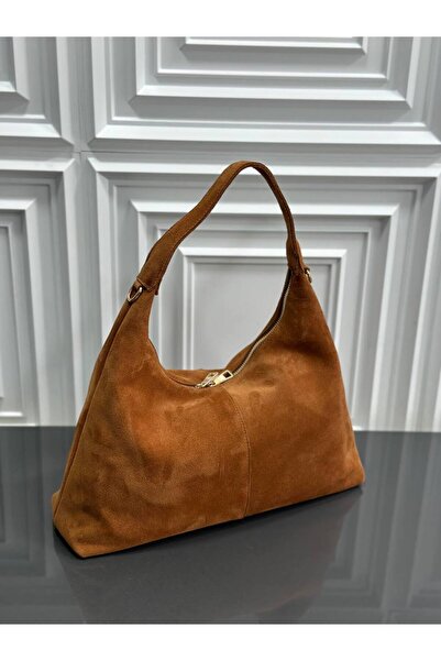 çkn sedat çakan çanta & fular & aksesuar Genuine Suede Leather Hobo Women's S...