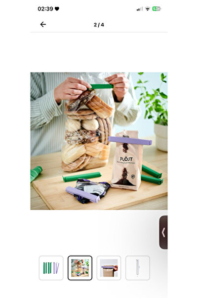 IKEA BEVARA Paket Mandalı , yeşil , lila , 6 adet