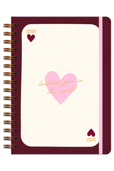 Matt Notebook 2026-2027 A5 Akademik Ajanda Spiralli 15x21 cm - 16 Aylık - Motivasyon Sayfalı Kalp