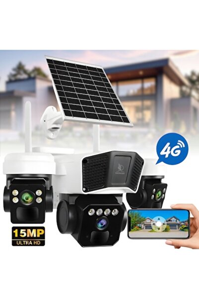 Daismart Cameră de supraveghere triplă, Daismart ®️ 4G, Ultra HD 15MP, 3 ecra...
