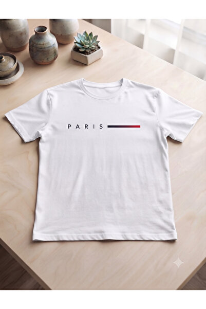 KOZİA OUTDOORS Men's Paris Printed Overszie Crew Neck Combed Cotton T-Shirt