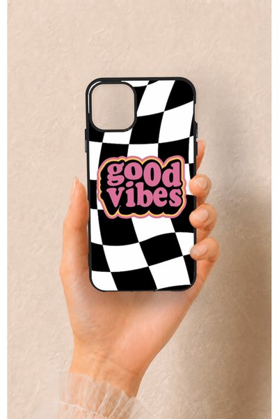 Vip Case حافظة سيليكون منقوشة باللون الأسود متوافقة مع هاتف iPhone 11 Pro Max