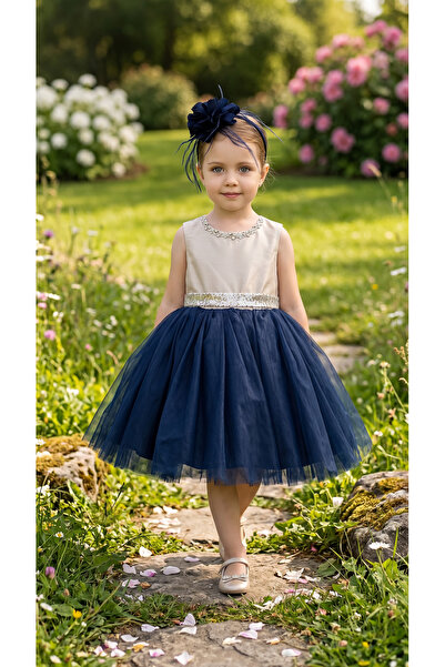 Lindissima Girl's Beaded Collar Sparkling Sequin Belted Detachable Bow Heart ...