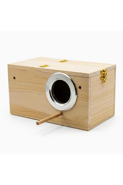Golden cat Small Wooden Bird Breeding Box 25x13x13cm – Natural Nesting House ...