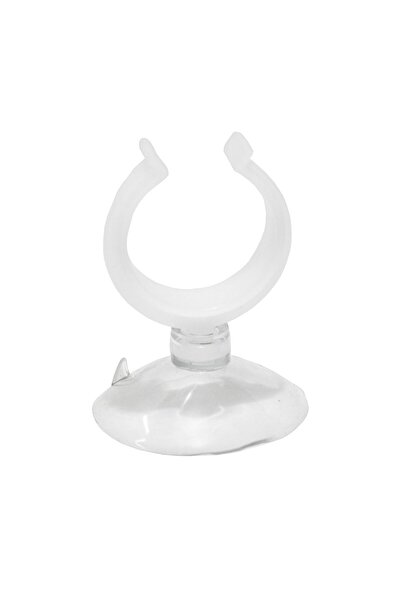 Classica Ventuza de acvariu transparenta cu clip alb diametru 20 mm