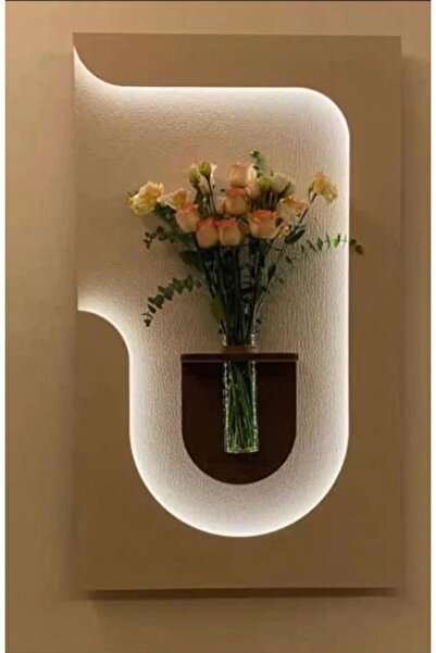 Home 40x70 cm Pilli LED'li İskandinav Duvar Tablosu - Pütürlü Doku