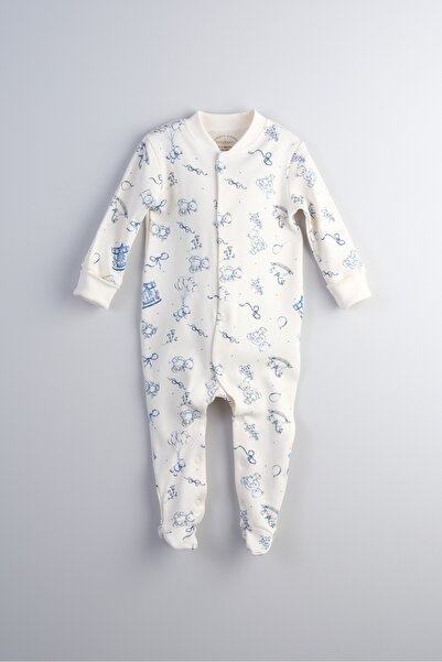 Bondberro Baby Collar Print Detailed Newborn and Baby Jumpsuit 100% Cotton (B...