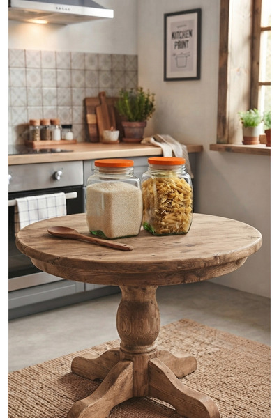 AR HOME 2 Pieces Food Storage Glass Jar