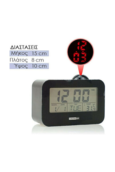 Other DictroLux Επιτραπέζιο Ψηφιακό Ρολόι LED με Ξυπνητήρι Μαύρο 0321.750