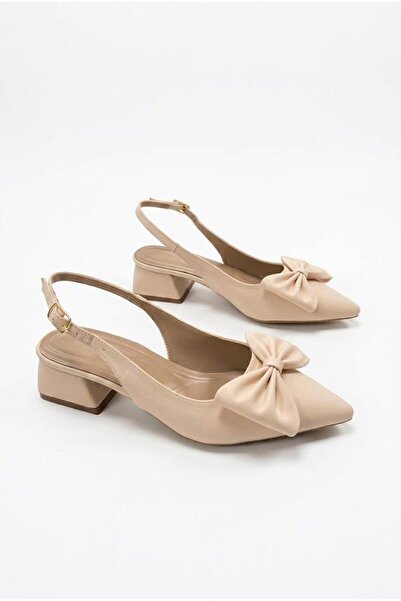 fort 35150 Satin Bow Buckle Detailed 4 cm Heel Height Women's Shoes