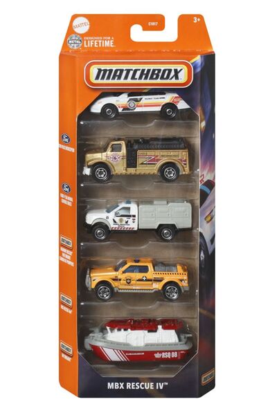 OEM SET MATCHBOX 5 MAȘINI DIE-CAST MBX RESCUE IV SCARA 1:64 - metal