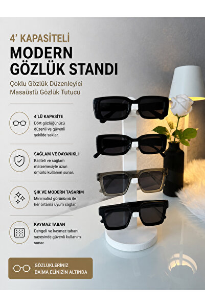 Memania Co 4-Tier Modern Glasses Stand Multi Glasses Organizer Desktop Glasse...