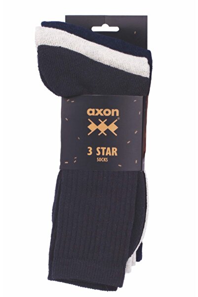 axon Κάλτσες 3-STAR Tricolore BLACK/NAVY BLUE/LIGHT GREY 42-45