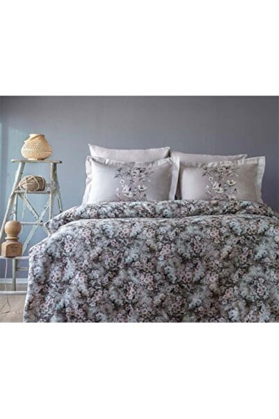 Pupilla Digital Printed Cotton Satin Double Duvet Cover Set Gardenia