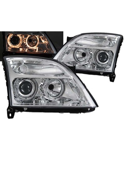 Depo Σετ Εμπρόσθιων Προβολέων για Opel Vectra C 02-05 Angel Eyes Χρωμιωμένα H...