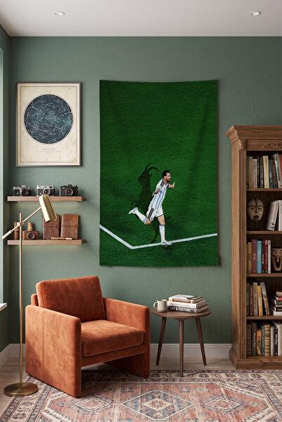 Milura Lionel Messi Duvar Örtüsü – Modern Dekoratif Kaliteli Kumaş Tapestry D...