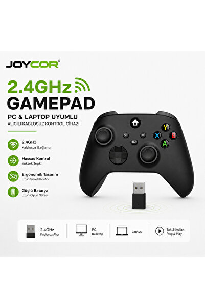 JOYCOR GX-200 2.4GHz Kablosuz Gamepad – PC & Laptop & Masaüstü Uyumlu USB Alı...