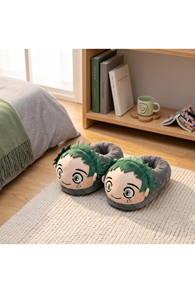 wafra store Winter Plush Anime Character Deku 3D Cartoon Slippers Home Shoes