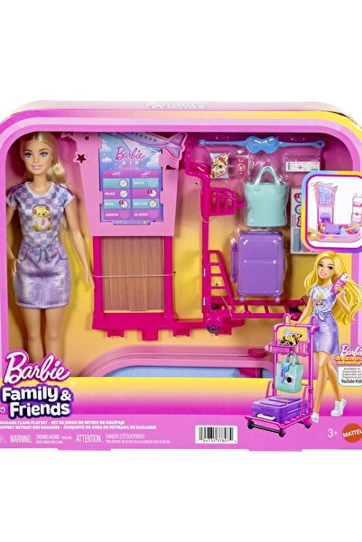 mattel Set de bagaje de aeroport Barbie Familie și Prieteni