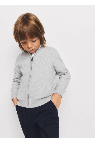 MANGO Baby %100 pamuklu fermuar detaylı hırka