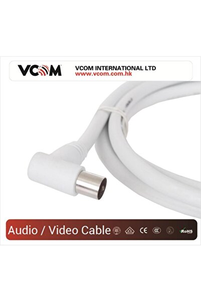 Universal كابل تلفزيون أبيض تناظري Vcom CV601R 5mt