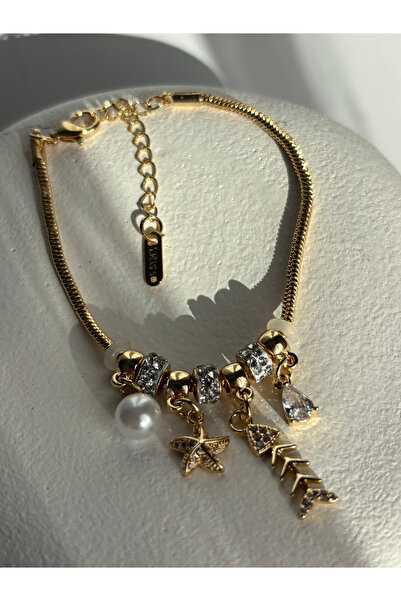BHR AKSESUAR Gold Color Charm Bracelet