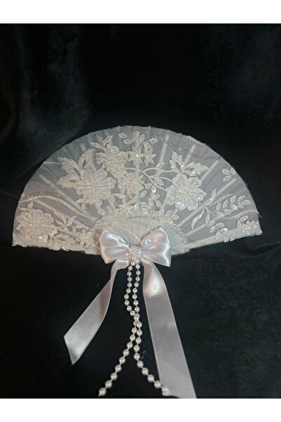 Bridal Luxe Three-Dimensional Floral Stone Sequin Bridal Fan