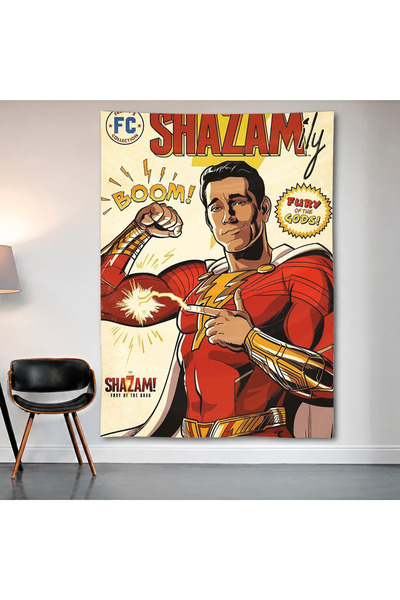 Geek Cultcha Shazam! Comic Cover Wall Covering Wall Tapestry First Quality Sa...
