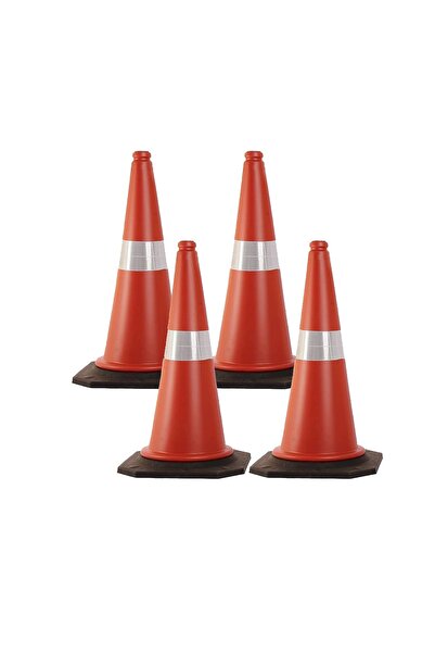 Generic 4 pack of Traffic Cones - Heavy-Duty Safety Cones with Reflective Col...